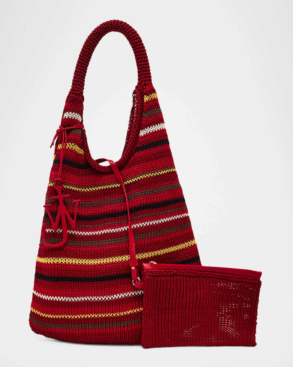 Striped Knit Hobo Bag